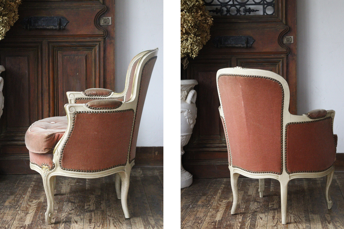E57-2 フランスアンティーク ルイ15世様式サロンチェア 椅子